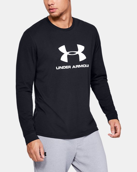 Men's UA Sportstyle Logo Long Sleeve in Black image number 0